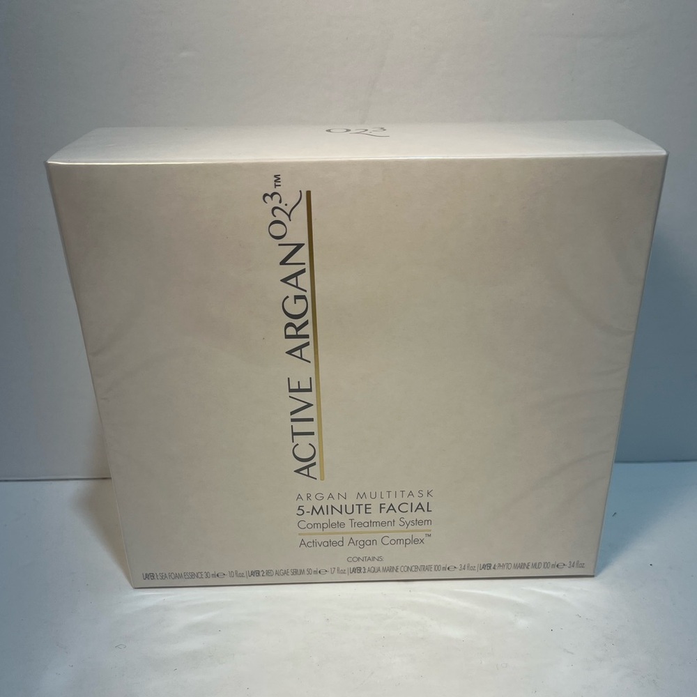 ACTIVE ARGAN 02.3 Multitask 5-Minute Facial Complete Treatment System NEW Sealed